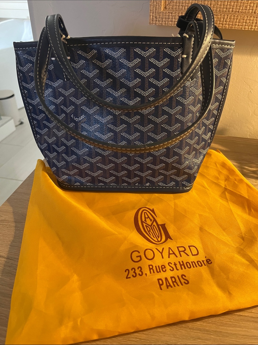 Goyard — Navy  Chevron Small Tote ~FAUX~